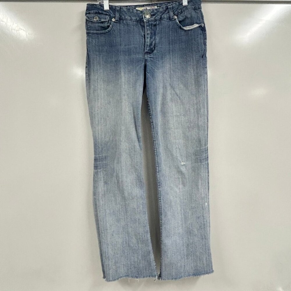 Akademiks Y2K Embellished Graphic Jeans Size 32 Light Wash Flare Streetwear